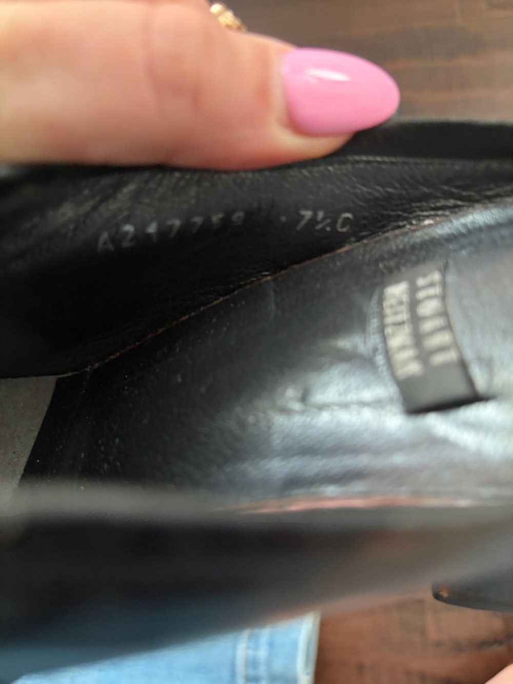 Stuart‎ Weitzman Mens Vintage Black Leather Pointed Slip On Mules A217759 - Picture 7 of 14